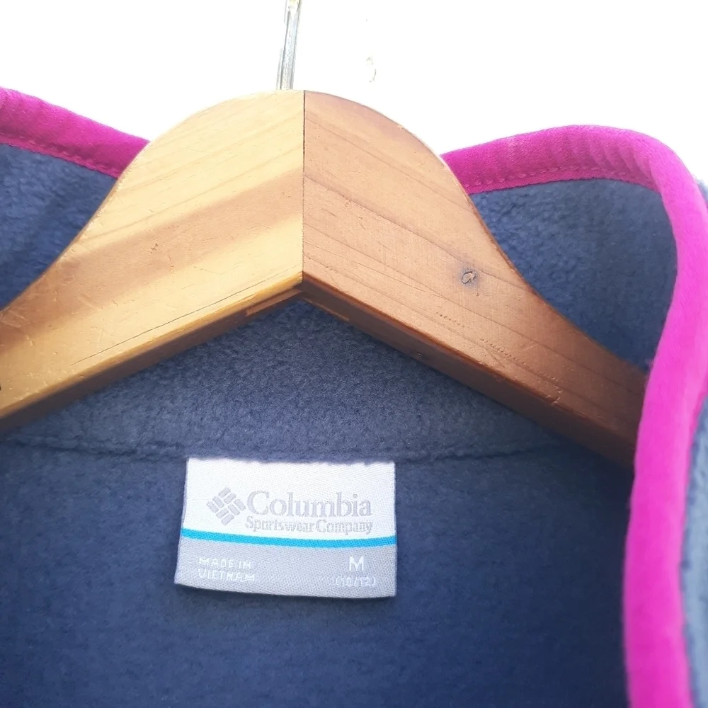 Columbia Fleece Pullover Snap Girls Medium Multicolor